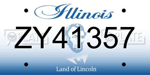 ZY41357 Illinois License Plate