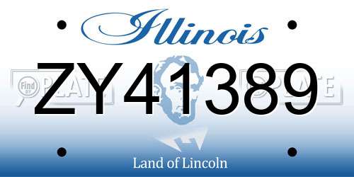 ZY41389 Illinois License Plate