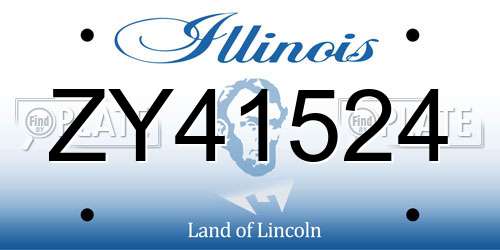 ZY41524 Illinois License Plate