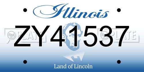 ZY41537 Illinois License Plate