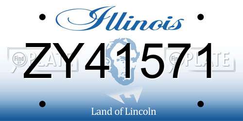 ZY41571 Illinois License Plate