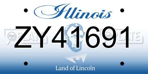 ZY41691 Illinois License Plate