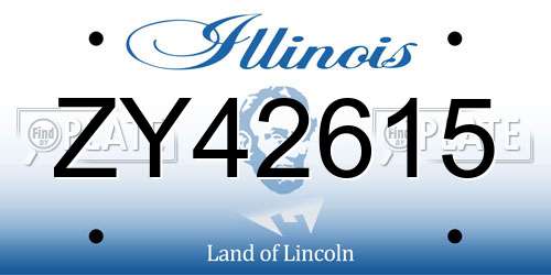 ZY42615 Illinois License Plate