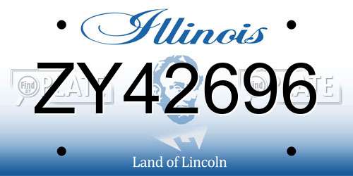 ZY42696 Illinois License Plate