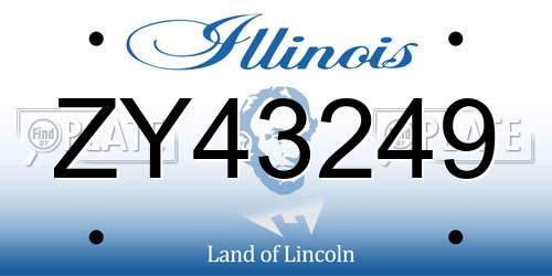 ZY43249 Illinois License Plate