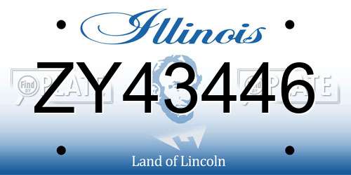 ZY43446 Illinois License Plate