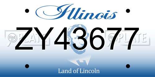ZY43677 Illinois License Plate