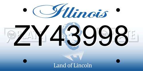 ZY43998 Illinois License Plate
