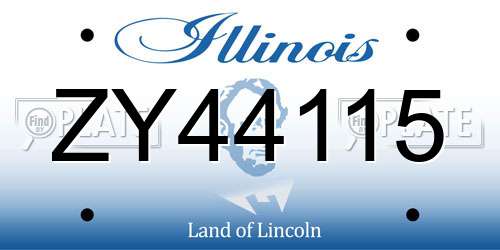 ZY44115 Illinois License Plate