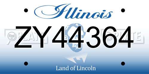 ZY44364 Illinois License Plate