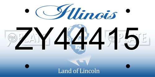 ZY44415 Illinois License Plate