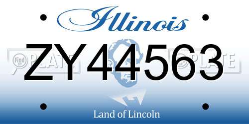 ZY44563 Illinois License Plate