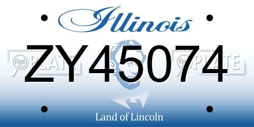 ZY45074 Illinois License Plate