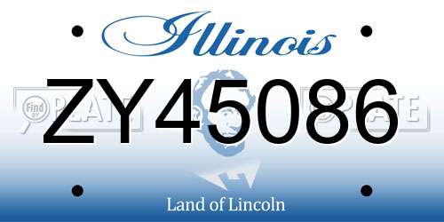 ZY45086 Illinois License Plate