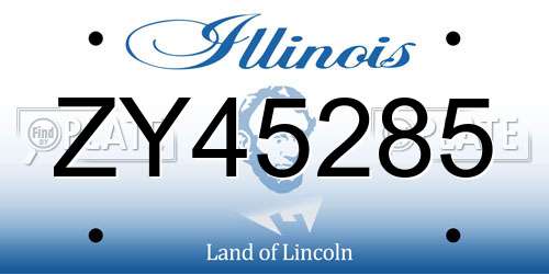 ZY45285 Illinois License Plate