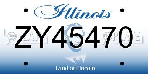 ZY45470 Illinois License Plate
