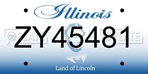 ZY45481 Illinois License Plate