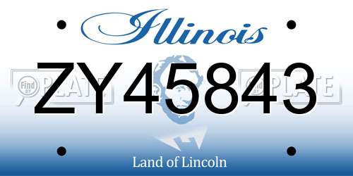 ZY45843 Illinois License Plate