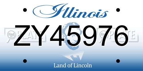 ZY45976 Illinois License Plate