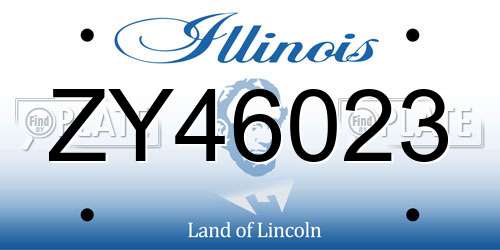 ZY46023 Illinois License Plate