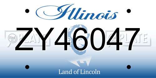ZY46047 Illinois License Plate