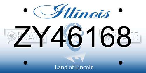 ZY46168 Illinois License Plate