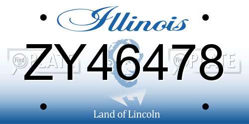ZY46478 Illinois License Plate