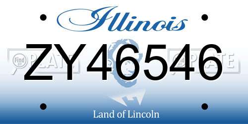 ZY46546 Illinois License Plate