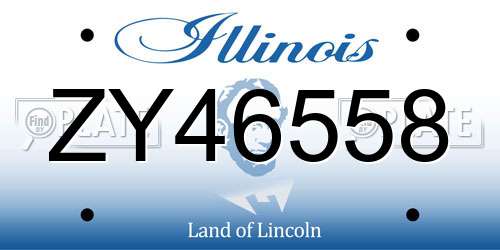 ZY46558 Illinois License Plate