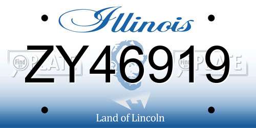 ZY46919 Illinois License Plate