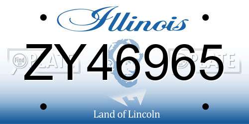 ZY46965 Illinois License Plate