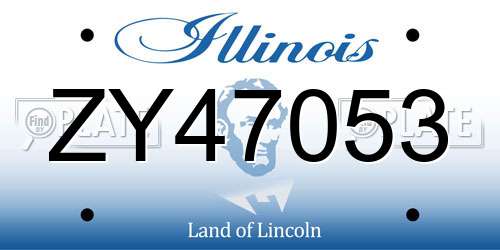 ZY47053 Illinois License Plate