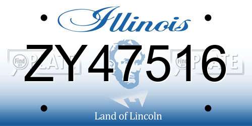 ZY47516 Illinois License Plate