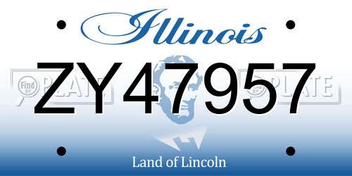 ZY47957 Illinois License Plate