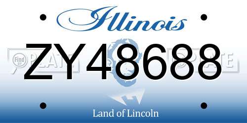 ZY48688 Illinois License Plate