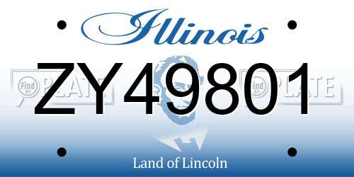 ZY49801 Illinois License Plate