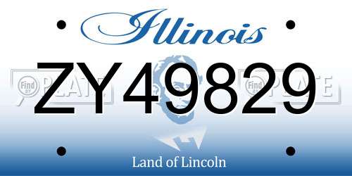 ZY49829 Illinois License Plate