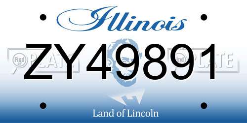 ZY49891 Illinois License Plate