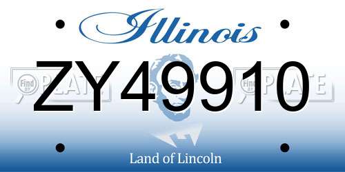 ZY49910 Illinois License Plate