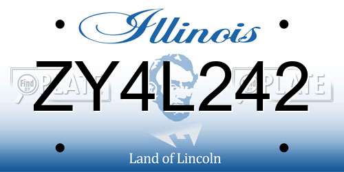 ZY4L242 Illinois License Plate