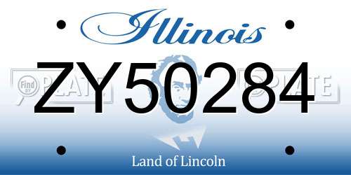 ZY50284 Illinois License Plate