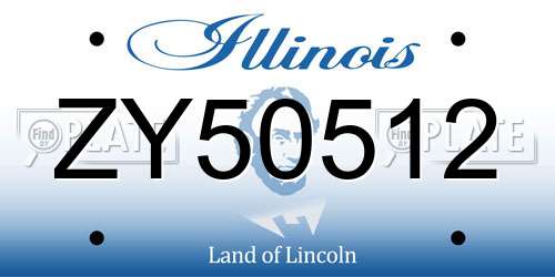 ZY50512 Illinois License Plate