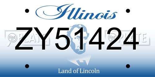 ZY51424 Illinois License Plate