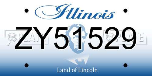 ZY51529 Illinois License Plate
