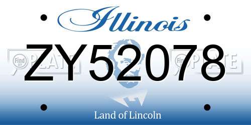 ZY52078 Illinois License Plate