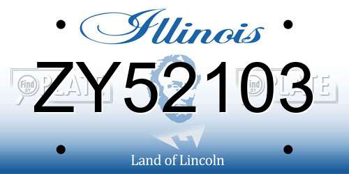 ZY52103 Illinois License Plate