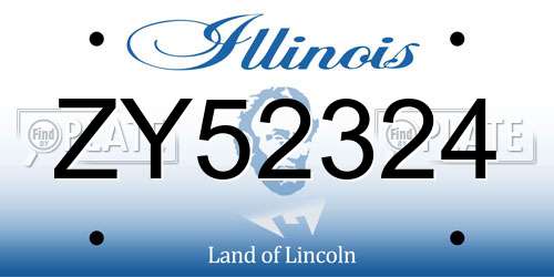 ZY52324 Illinois License Plate