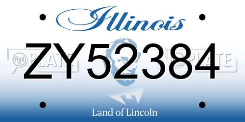 ZY52384 Illinois License Plate