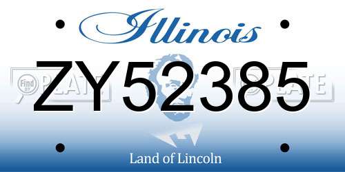 ZY52385 Illinois License Plate