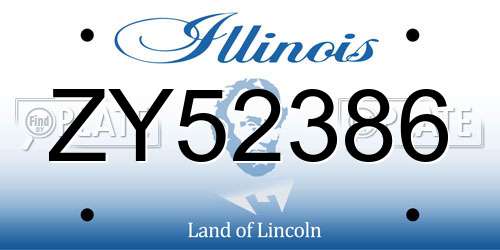 ZY52386 Illinois License Plate